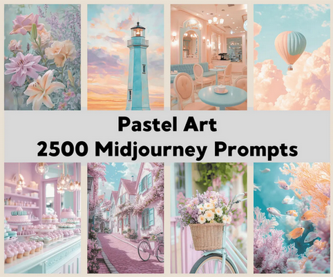 ChillaxDesignsArt 2500 промптов для создания пастельных изображений в Midjourney 2025 слив курса