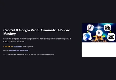 Nonso Michael Udemy CapCut и Google Veo 3: кинематографическое видео с AI 2025 скачать слив