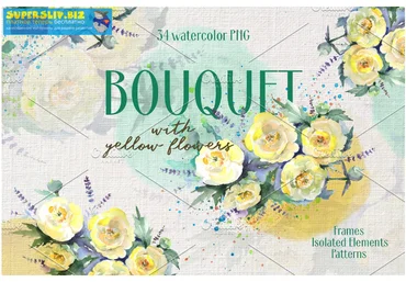 Creativemarket Bouquet with yellow flowers 2019 слив