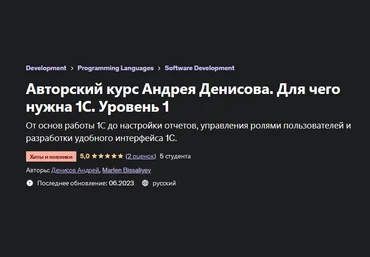Андрей Денисов Udemy Авторский курс Андрея Денисова. Для чего нужна 1С. Уровень 1 2023 слив