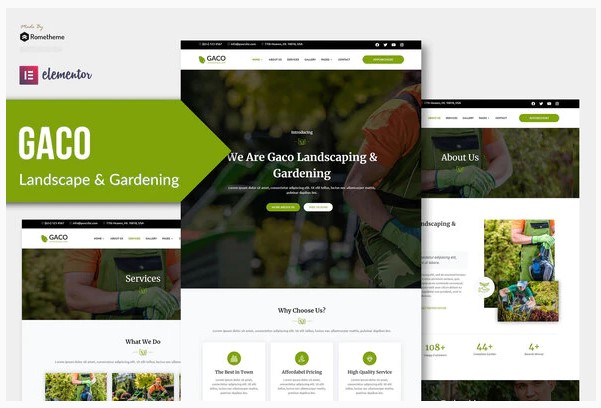 Themeforest Gaco - Landscape & Gardening Elementor Template Kit слив курса
