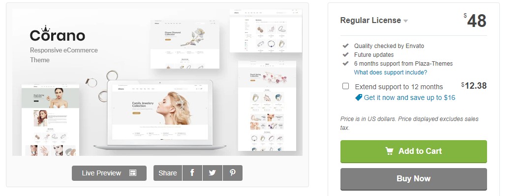 ThemeForest Corano v1.0 - шаблон ювелирного интернет-магазина OpenCart 3 слив курса