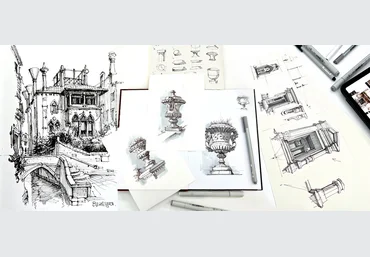 Екатерина Пластинина Marker School Bella Grafica! Архитектурный скетчинг 2025 слив