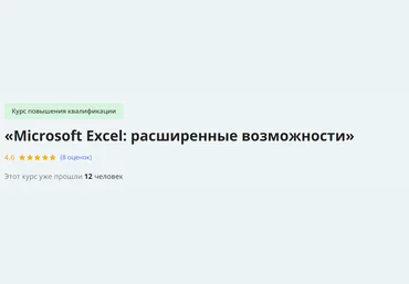 Инфоурок Microsoft Excel: расширенные возможности 2024 слив