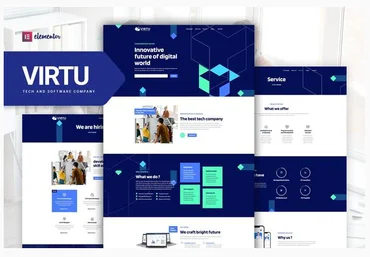 Themeforest Virtu - Tech & Software Company Elementor Template kit скачать слив