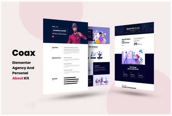 Themeforest Coax - Agency And Personal About Us Elementor Template Kit слив курса