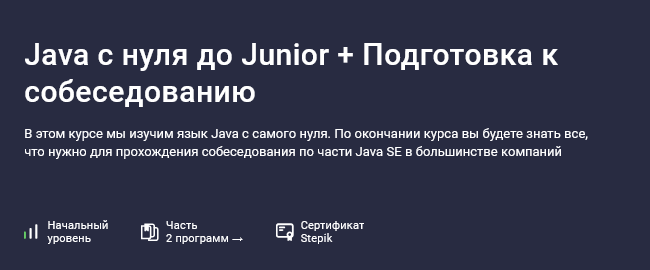 Андрей Сумин Stepik Java с нуля до Junior + Подготовка к собеседованию 2024 слив курса