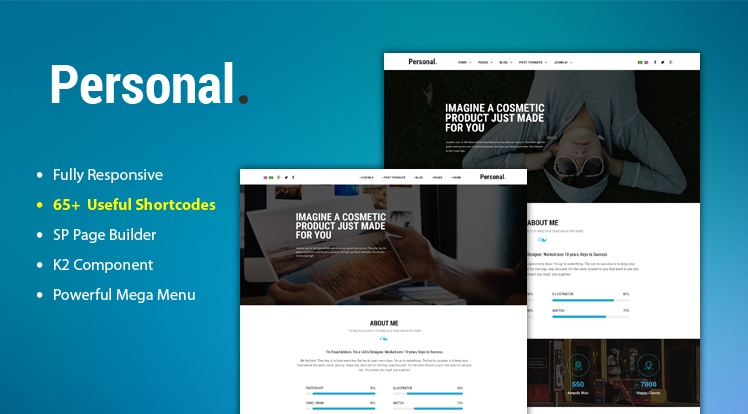 Smartaddons Sj Personal v3.9.6 - тема портфолио для Joomla слив курса