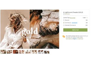 Creativemarket 4 Lightroom Presets GOLD 2020 слив