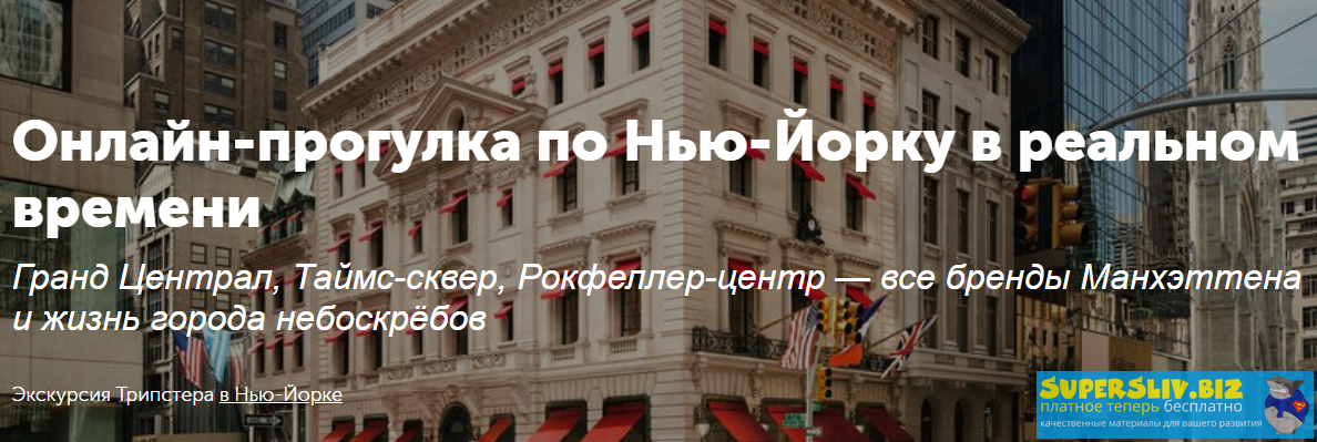 Tripster Онлайн-прогулка по Нью-Йорку в реальном времени 2020 слив курса