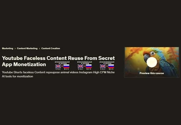 Академия CC AI Udemy Повторное использование безликого контента Youtube 2025 скачать слив