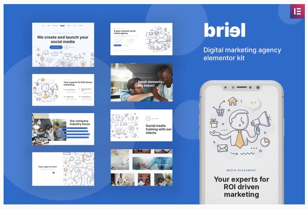 Themeforest Briel - Digital Marketing Agency Elementor Template Kit слив курса