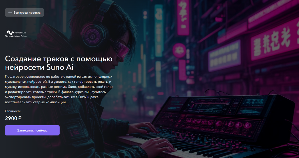 FamousDJs Александр Владимиров ― Создание треков с помощью нейросети Suno Ai 2025 слив курса