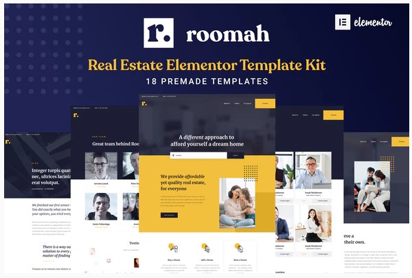 Themeforest Roomah - Real Estate Agent Elementor Template Kit слив курса