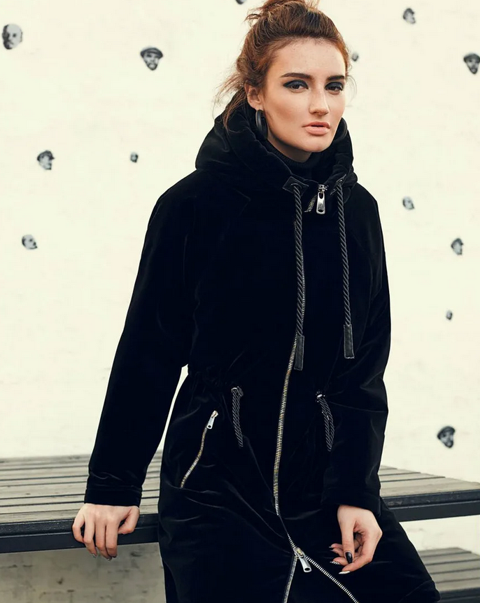 gresskatrin_atelier Парка из стеганого бархата 2021 слив курса