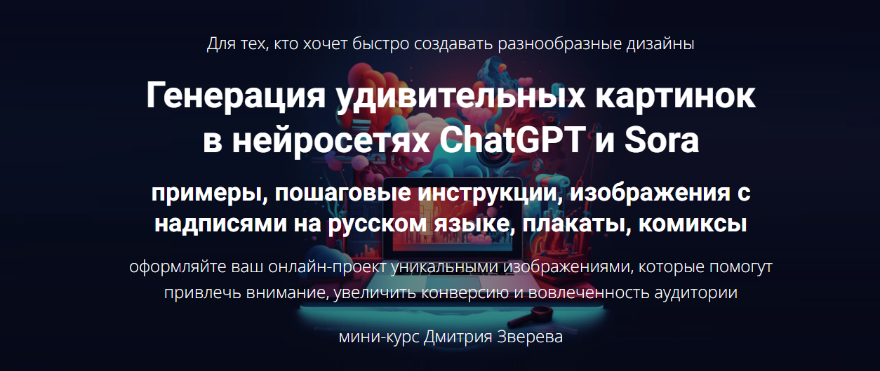 Дмитрий Зверев Генерация удивительных картинок в нейросетях ChatGPT и Sora 2025 слив курса
