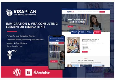 Themeforest VisaPlan - Immigration & Visa Consulting Elementor Template Kit скачать слив