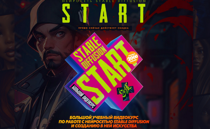 Max Twain Работе с нейросетью Start Stable Diffusion 2023 слив курса