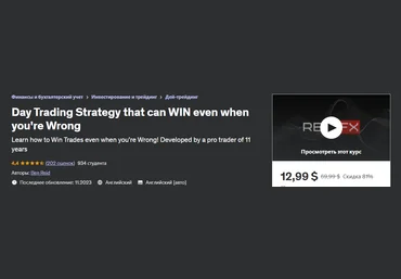 Udemy Ben Reid - Стратегия дневной торговли, которая может выиграть, даже если вы ошибаетесь 2023 слив