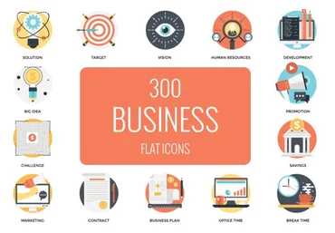 Creativemarket 300 Flat Business Icons слив
