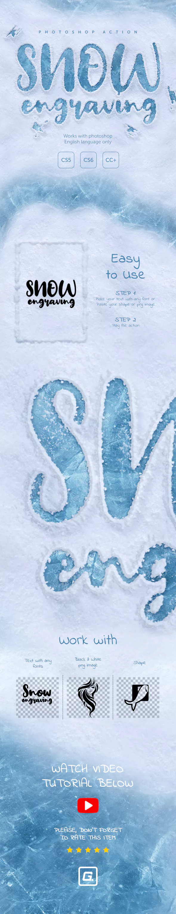 Graphicriver Snow Engraving Photoshop Action слив курса
