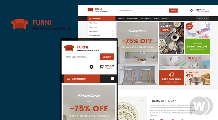 Smartaddons SJ Furni v3.9.6 - шаблон магазина мебели Joomla VirtueMart слив курса