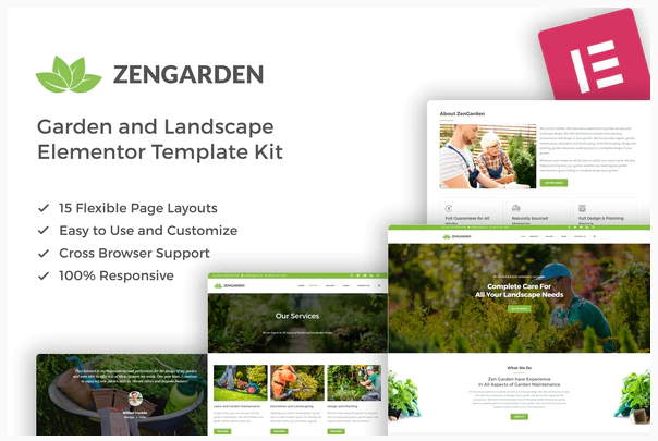 Themeforest ZenGarden - Garden & Landscape Elementor Template Kit слив курса