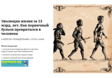 Тимур Денисов Эволюция жизни за 13 млрд. лет. Как первичный бульон превратился в человека 2020 слив