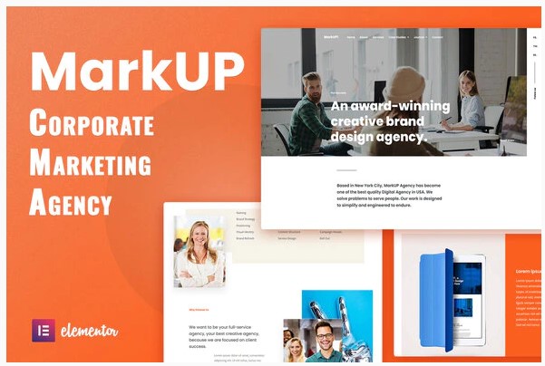 Themeforest MarkUP - Corporate & Marketing Agency Elementor Template Kit слив курса
