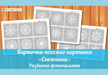 Карточки-похожие картинки снежинки - Razvivalo4ki 2017 слив