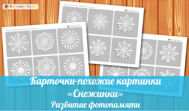 Карточки-похожие картинки снежинки - Razvivalo4ki 2017 слив курса
