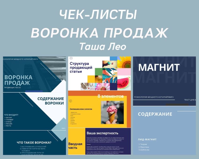 Таша Лео Чек-листы «Воронка продаж» слив курса