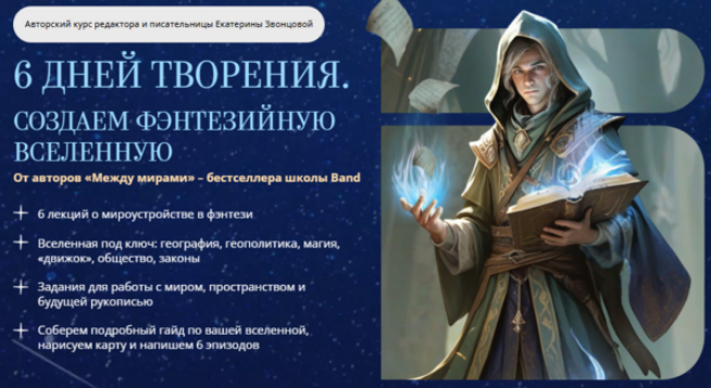 Екатерина Звонцева Band 6 дней творения. Создаем фэнтезийную вселенную 2024 слив курса