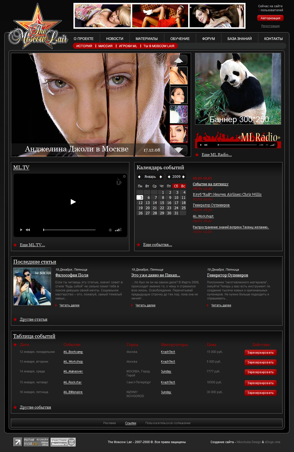 Сборник материалов Moscow Lair 2007-2009 гг. слив курса