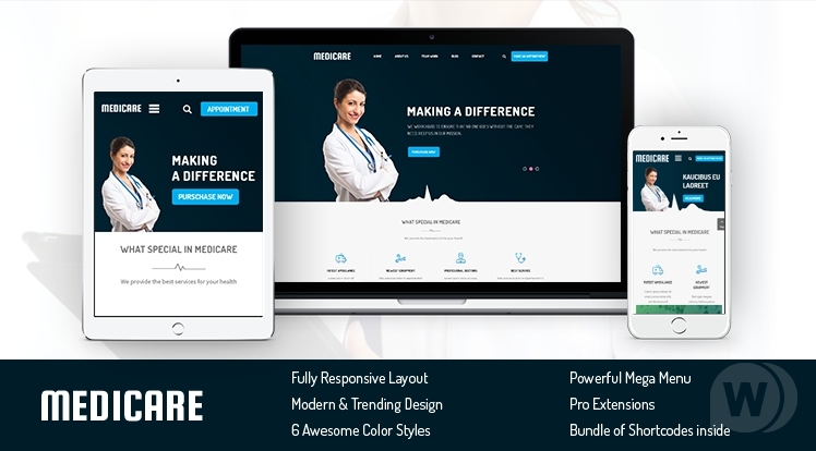 Smartaddons SJ Medicare v3.9.6 - премиальный шаблон Joomla для сайтов медицинских услуг слив курса
