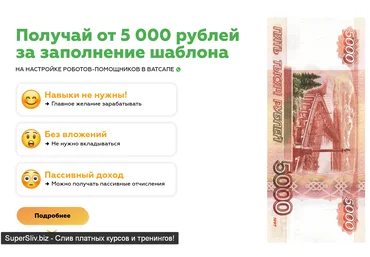 Александр Глухарь Whatsapp Money — Получай от 5 000 рублей за заполнение шаблона 2019 ПРО слив