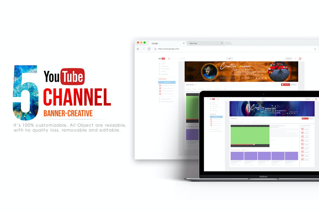 Elements.Envato Баннеры канала Youtube - Креативные 2021 слив курса