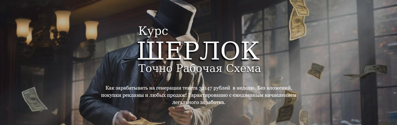 Павел Корнев Шерлок - точно рабочая схема 2023 слив курса