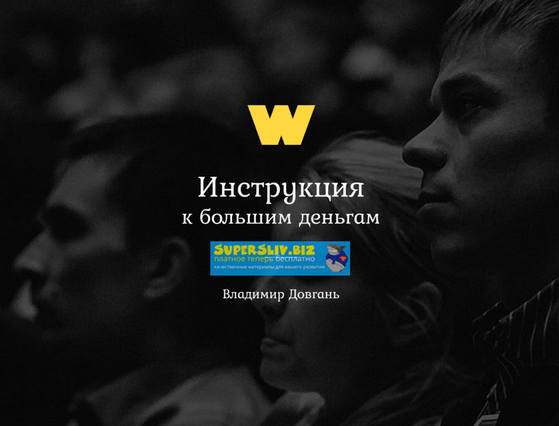 Владимир Довгань Инструкция к большим деньгам слив курса