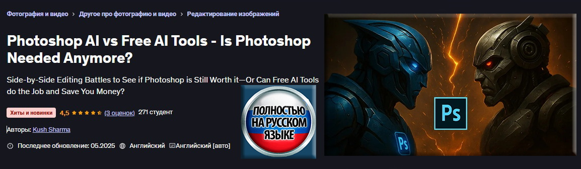 Куш Шарма Photoshop ИИ против бесплатных инструментов ИИ — нужен ли еще Photoshop? 2025 слив курса