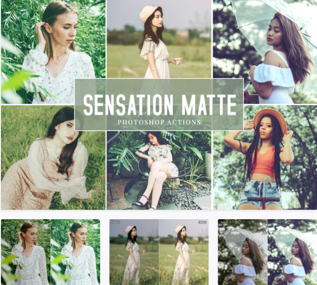 elements.envato Sensation Matte Photoshop Actions 2021 слив курса