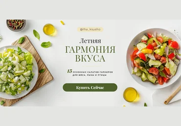 Оксана Карпова Летняя гармония вкуса: 15 свежих салатов-гарниров для мяса, рыбы и птицы 2025 слив