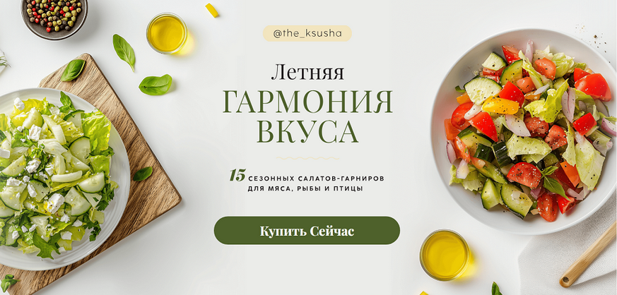 Оксана Карпова Летняя гармония вкуса: 15 свежих салатов-гарниров для мяса, рыбы и птицы 2025 слив курса