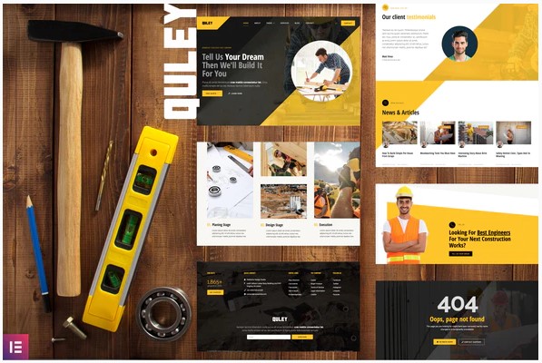 Themeforest Quley - Construction & Engineering Elementor Template Kit слив курса