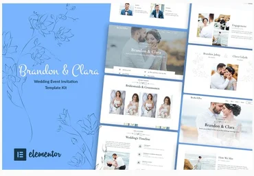 Themeforest Brandon & Clara - Wedding Event Invitation Elementor Template Kit слив
