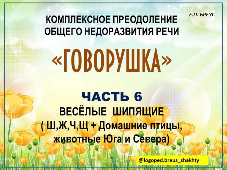 Елена Бреус Говорушка. Комплексное преодоление ОНР часть 6. Веселые шипящие 2024 слив курса