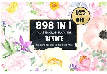Creativemarket Watercolor flowers BUNDLE скачать слив