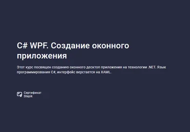 Руслан Шишмарев Stepik C# WPF. Создание оконного приложения 2023 слив
