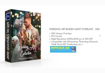 FixThePhoto Wedding Bokeh Lights Overlays 2019 слив