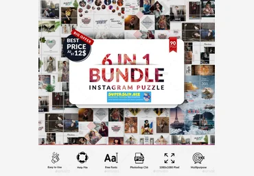 PSD 6 в 1 - Instagram Bundle - Бесконечные ленты для Инстаграм 2019 скачать слив